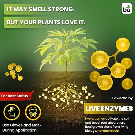 Concentrated Liquid Enzyme-Powered Organic Plant Food (8.45oz) | Enzyme-Rich Fertilizer Growth Booster for Bigger Buds & Stronger Roots, Ideal for Indoor Pots & Outdoor Gardening