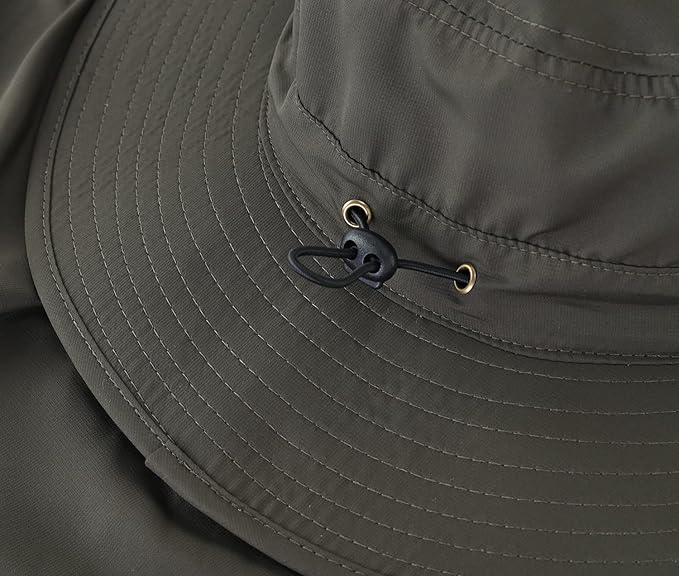 Home Prefer UPF50 Mens Sun Hat with Neck Flap Quick Dry UV Protection Cap Womens Wide Brim Fishing Hat Neck Flap Beach Garden