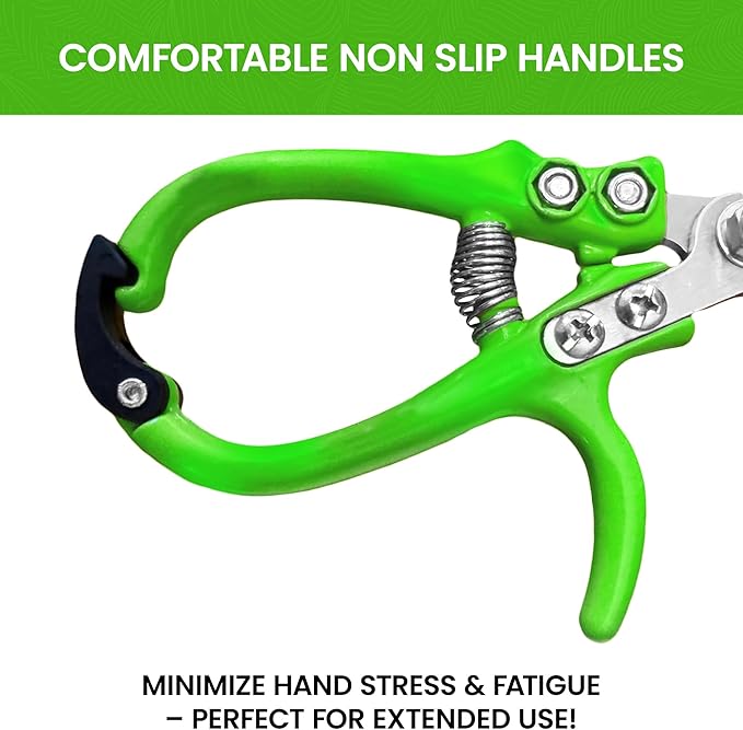 GARDEN GURU Ergonomic Garden Snips Clippers – Professional Hand Pruner Pruning Shear with Comfort Grip Handles for Gardening Trimming and Yard Work – High Carbon Steel