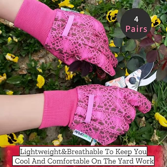 Thorn Proof&Puncture Resistant Gardening Gloves with Grip,Garden Glove for Women, Leather Yard Work Gifts