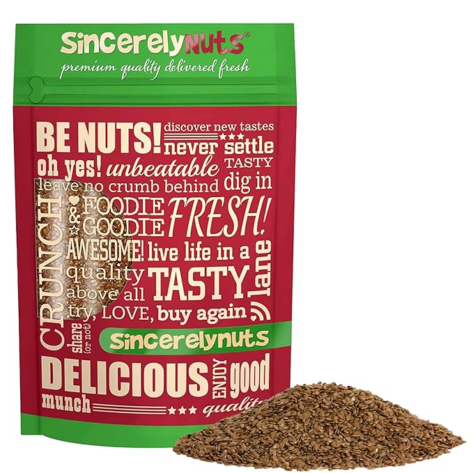 Sincerely Nuts Brown Flax Seed- (5 LB) Vegan, Kosher & Gluten-Free Food-Fiber-Rich Addition to Baked Goods, Salads & More-Plant-Powered Essential Fatty Acid-Add to Granola, Trail Mix, and Protein