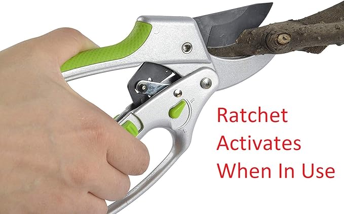 GARDEN GURU 2 in 1 Ratchet Pruning Shears Clippers – 4X Cutting Power – Ratcheting Garden Anvil Pruners Scissors - Makes Tough Cuts Easy - Great for Seniors & Arthritic Hands - 1 Case (50 Pcs)