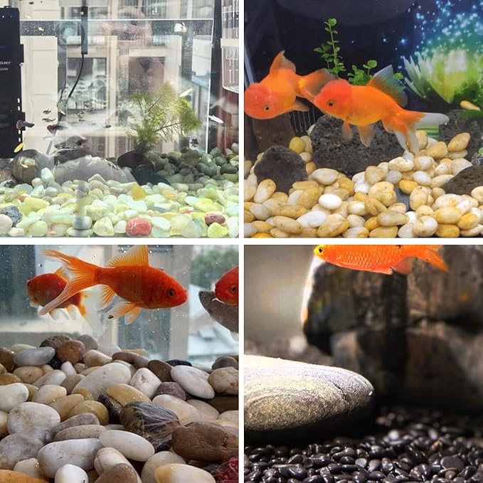 20lbs Yellow River Rocks for Landscaping, 1-2 Inch Natural Pebbles for Indoor Plants, High Polished Decorative Stones Vase Filler Fish Tank Aquariums Garden