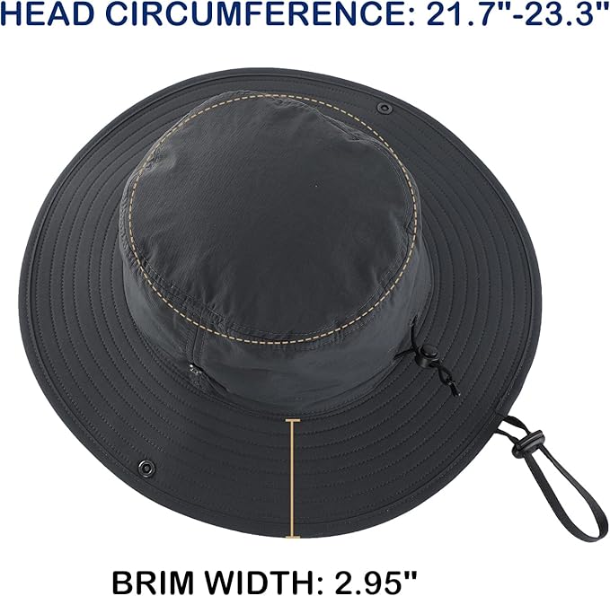 Connectyle Sun Hat for Men Women Outdoor UV Protection Safari Hat for Fishing Hiking Gardening Breathable Cowboy Hat UPF50