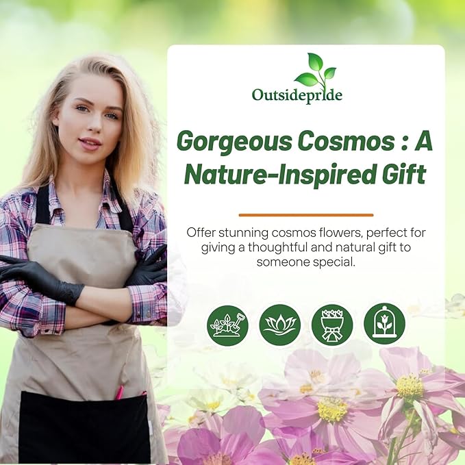 Outsidepride Sensation Mix Cosmos Bipinnatus Seeds - 1000pcs Annual, Drought-Tolerant, Self-Sowing, Mixed Flower Seeds for Planting Outdoors, Easy-Grow Pollinator Garden & Cut Flowers (AAS Winner)