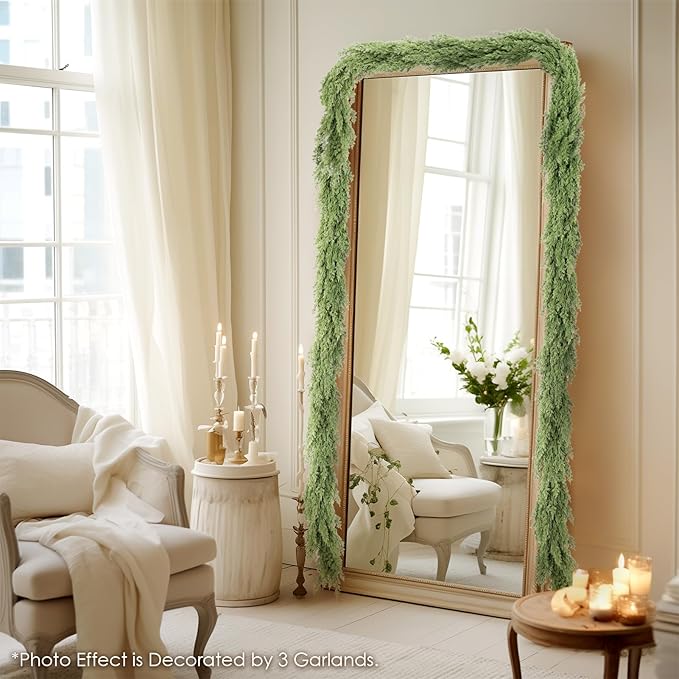 WBHome 2PCS Real Touch Pinus Garland for Christmas Holiday Seasonal Outdoor/Indoor Home Decor, 6FT Long