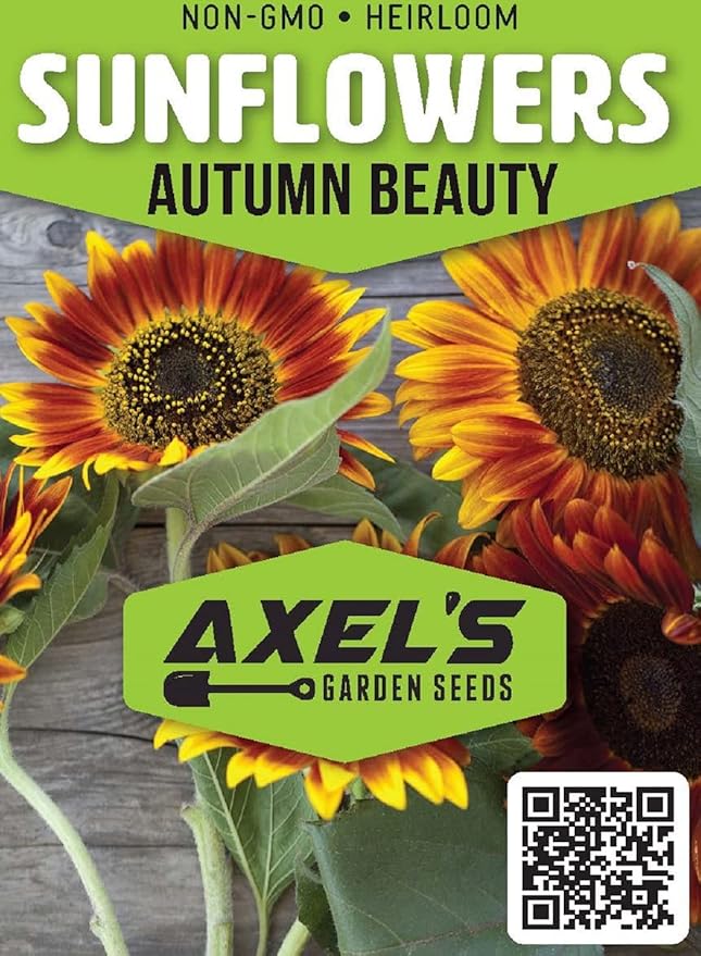 Sunflower Seeds for Planting - Plant & Grow Autumn Beauty Sunflower Mix in Your Home Outdoor Garden - 25 Non GMO Heirloom Seeds - Full Planting Packet with Instructions, 1 Packet