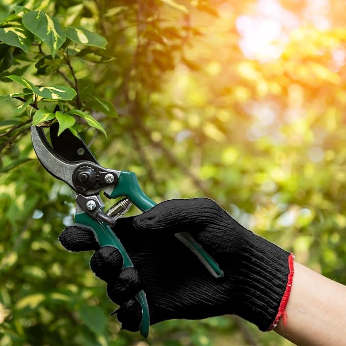 72 Pairs Gardening Work Gloves, Bulk Rubber Coated, Large, Black, 144 Count