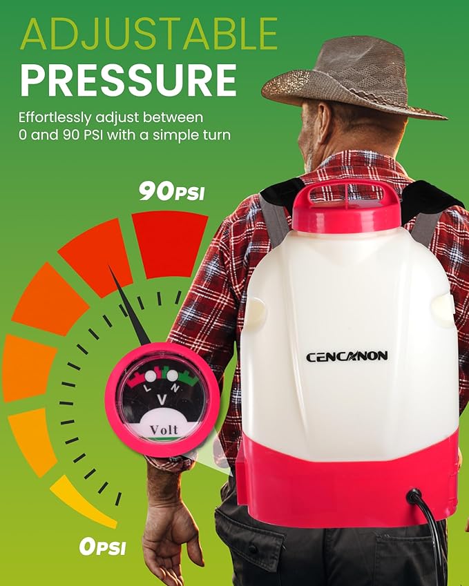 4Gallon Battery Powered Backpack Sprayer Electric Garden Pump Sprayer W/Time Long-Life Battery and Spray Telescope Wand and Multiple Nozzles for Spraying Cleaning.。