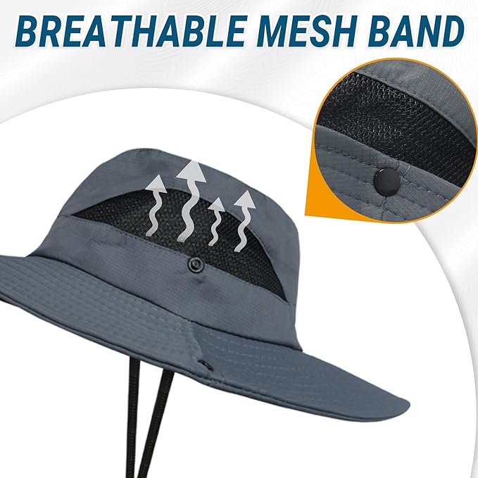 NPQQUAN Sun Hats for Men Women with Neck Flap UPF 50+ UV Protection Wide Brim Bucket Hat Safari Hiking Fishing Hats
