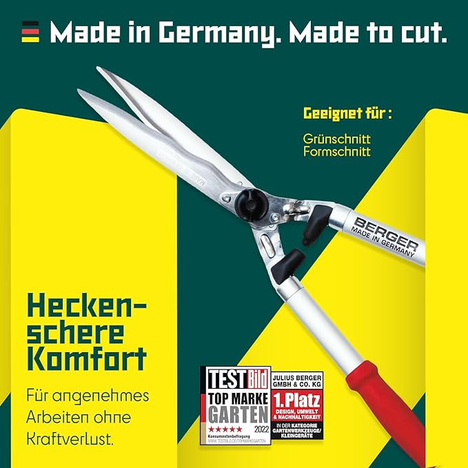 Berger hedge shear comfort 4595 with serrated blades and damper, length 57 cm