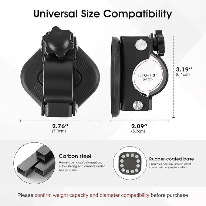 2 Pack Heavy Duty Magnetic Shovel Holder for Truck, No-Drill Strong Metal Magnet Mount Rack for Flag, Paddle, Utility Tool, Organizer for RV, Garage, Trailer, Cruise, ATV Storage