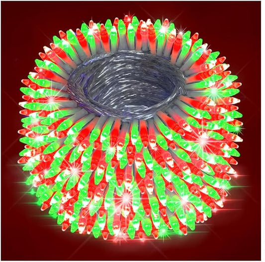 340 LED 90FT Christmas String Lights Outdoor, 12 Pro Modes and Timer Memory & Brightness, Plug in Outdoor Waterproof Clear Wire Twinkle Light for for Xmas Yard Tree Wedding Party Decor (Red & Green)