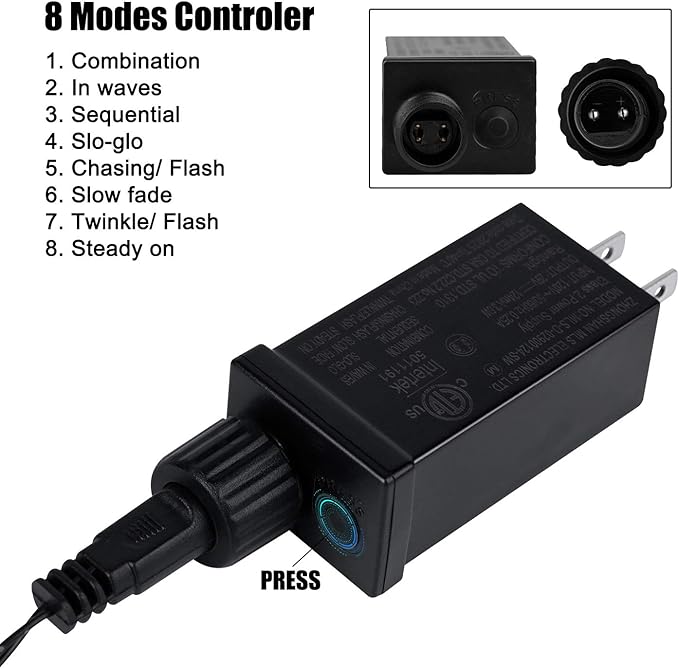 Purple LED Outdoor Halloween Lights, 39Feet 100 LED Mini Lights with 8 Lighting Modes, Connectable Halloween String Light Plug In for Garden Patio Party Haunted House Ghost Holiday Lighting Decoration