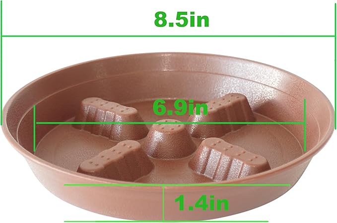 4 Pack Plant Saucer 8 inch, 10 12 14 17 inch, Plant Stand Plastic Plant Saucers for Indoors Outdoor, Heavy Duty Flower Planter Drip Trays for Pots, Pot Saucers for Plants, Grow Bags Saucers