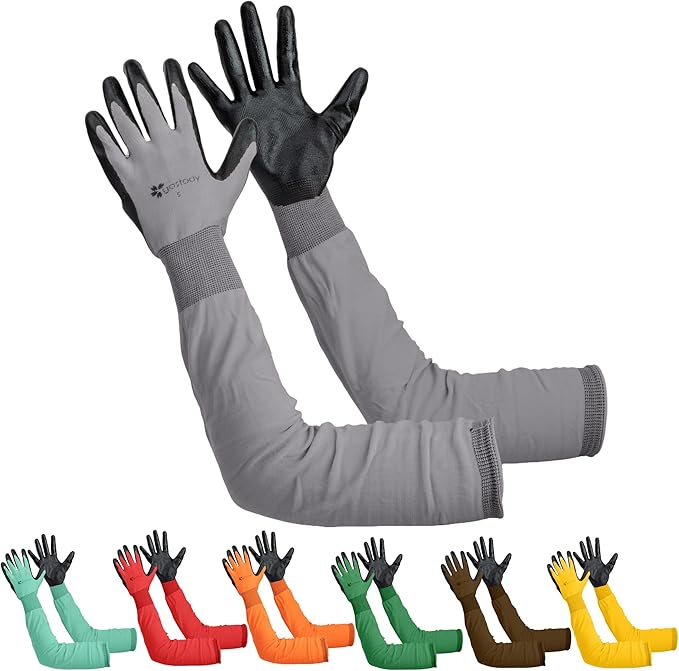 Long Sleeve Gardening Gloves Women and Men - Long Cuff Garden Gloves, Multipurpose Heavy Duty Outdoor and Indoor