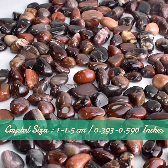 Polished Petrified Wood Crystals - 72 Pcs, 0.5" 10 oz Handpicked Natural Tumbled Gemstones Rocks, Pebbles for Reiki, Chakra, Healing Home Decor