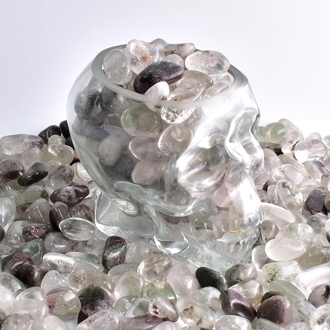 Polished Green Phantom Crystals - 72 Pcs, 0.5" 10 oz Handpicked Natural Tumbled Gemstones Rocks, Pebbles for Reiki, Chakra, Healing Home Decor