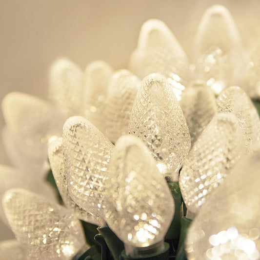 Wintergreen Lighting 25 C7 Warm White LED Christmas Lights – 17 ft Indoor Outdoor String Lights for Trees, Rooflines, and Events