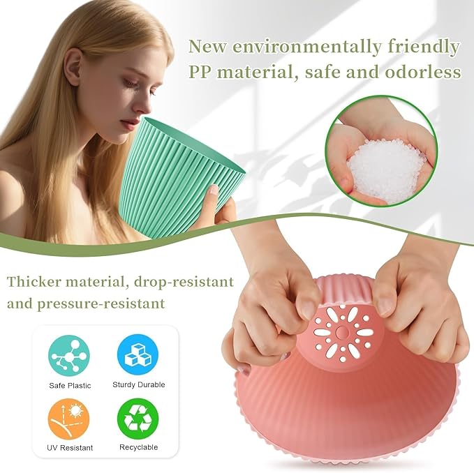 SupKing Plant Pots 5/4/3.5 Inch Set of 3,Small Mini Cute Plastic Flower Pots Planters with Mesh Drainage Holes Green Pink Blue Nursery Round Planting Pot for Indoor Outdoor Garden Plants