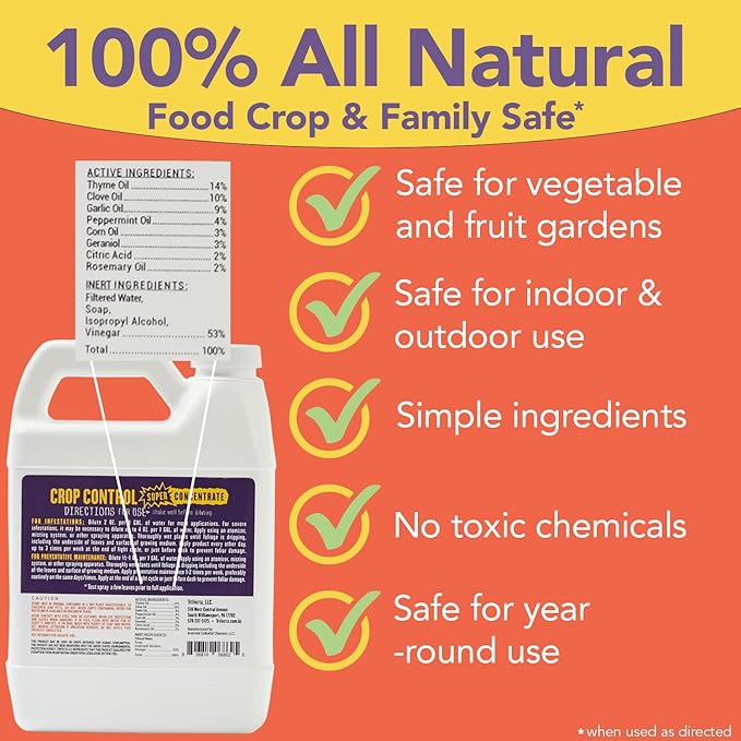 Trifecta Crop Control Super Concentrate All-in-One Natural Pesticide, Fungicide, Miticide, Insecticide, Help Defeat Spider Mites, Powdery Mildew, Botrytis, Mold, and More on Plants 16 OZ