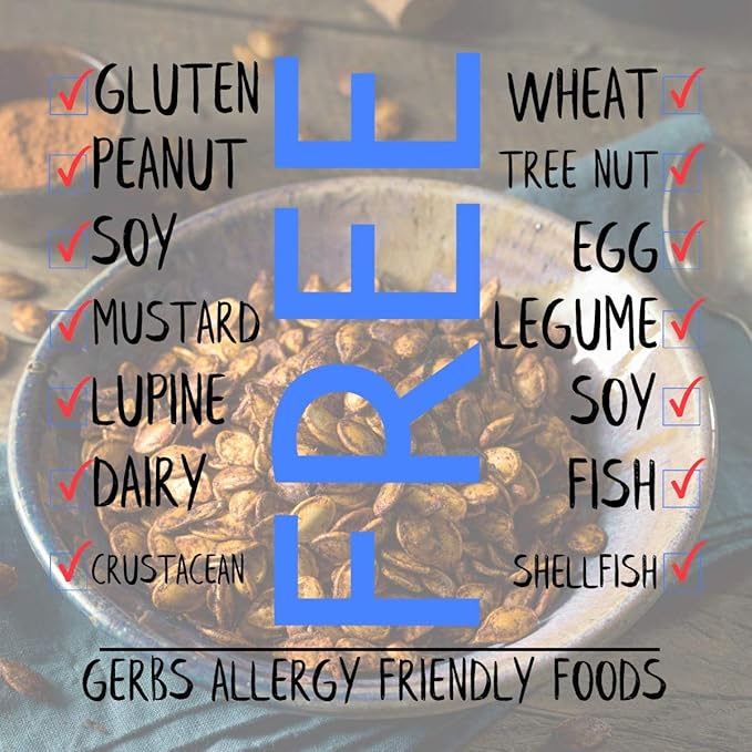 Gerbs Toasted Onion & Garlic Whole Pumpkin Seeds 4 lbs. | Small Batch Roasted, In-Shell, 10.5 mm Size, Resealable Bag | Bold & Savory Crunch | Top 14 Allergen-Free