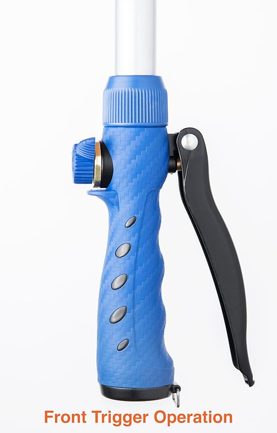 2-Pack Corvid 16" Turret Head 9-Pattern Front Trigger Garden Wand with Carbon Fiber Texture – Versatile Spray Nozzle for Precise Watering, Cleaning, and Easy Control with Ergonomic Grip
