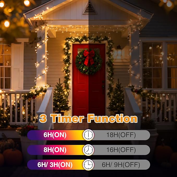 btfarm Color Changing Christmas Lights Outdoor, 82FT 200 LED Christmas Tree Lights Indoor with Remote, Timer Twinkle String Light Waterproof for Xmas Wedding Party Decor, Warm White & Multicolor