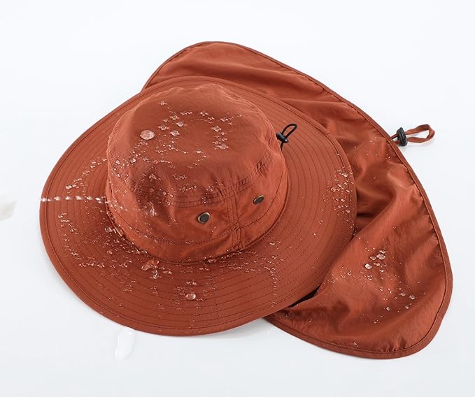 Home Prefer UPF50 Mens Sun Hat with Neck Flap Quick Dry UV Protection Cap Womens Wide Brim Fishing Hat Neck Flap Beach Garden