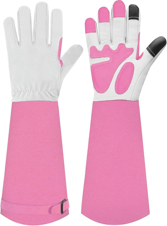 Long-Gardening-Gloves for Women/Men - Thorn Proof Rose Pruning Gloves Heavy Duty Gauntlet-L