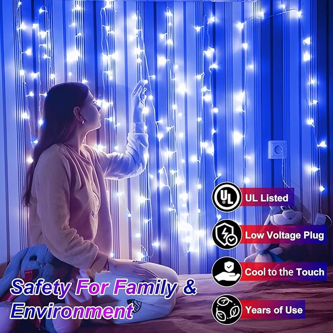 1500 LED 470FT Christmas String Lights Outdoor, 12 Pro Modes and Timer Memory & Brightness, Plug in Waterproof Dark Green Wire Twinkle Light for for Xmas Yard Tree Wedding Party Decor (Blue)