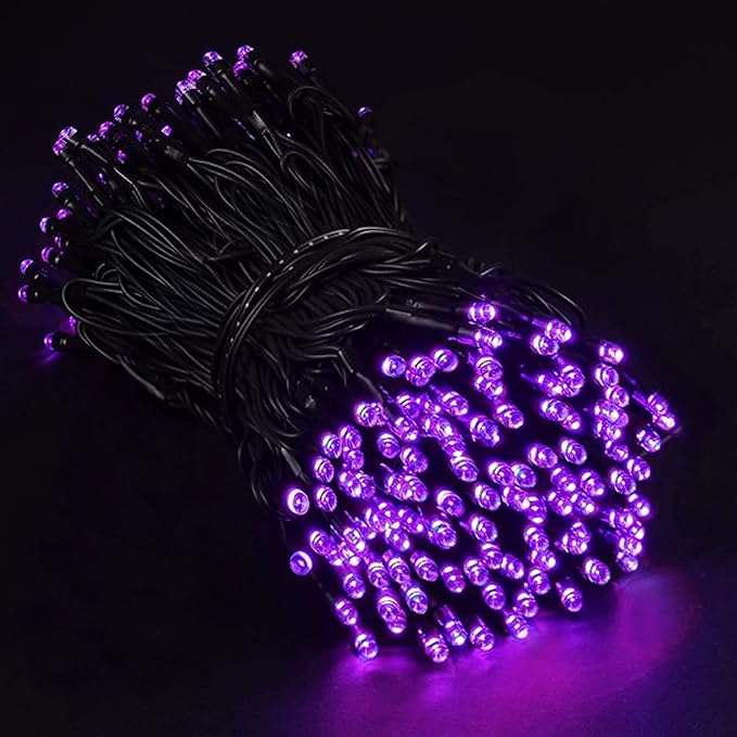 TW SHINE Halloween Lights, 400 LED 132FT Outdoor Halloween Lights Plug in with 8 Modes, Waterproof Christmas Light Outdoor, Indoor Decorations for Party Yard Haunted House Decor, Purple