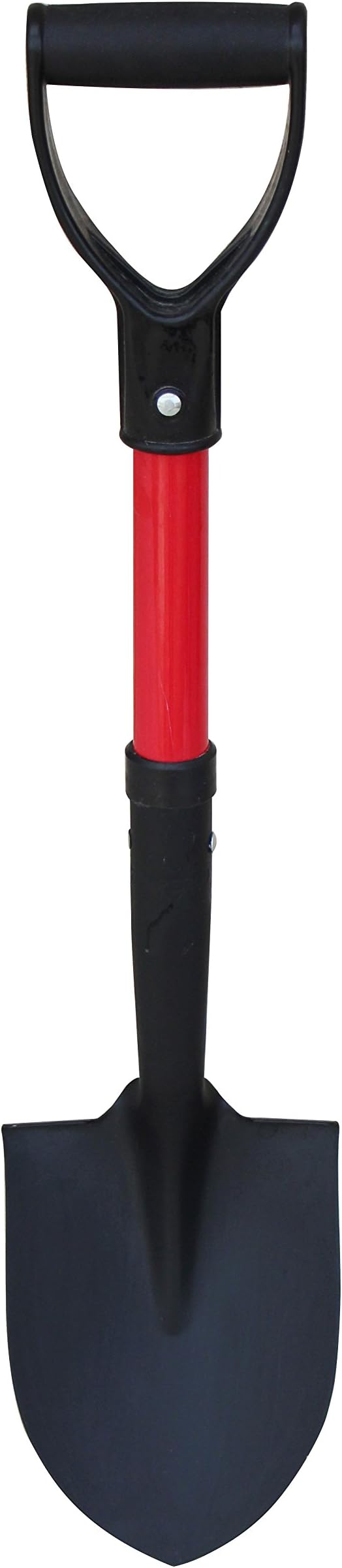 TABOR TOOLS Shovel with Round Point Blade and Comfortable D Grip 20 Inch Fiberglass Handle, Mini Trunk Digging Spade. J211A. (D Handle, Short Shovel)