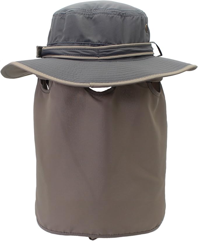 Home Prefer UPF50 Mens Sun Hat with Neck Flap Quick Dry UV Protection Cap Womens Wide Brim Fishing Hat Neck Flap Beach Garden