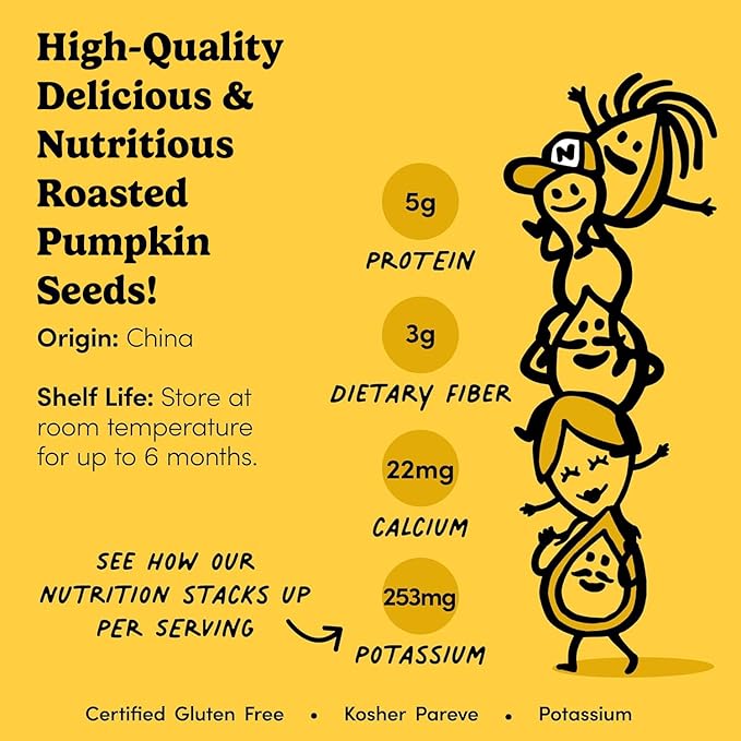 Nuts.com – Roasted Pumpkin Seeds – 2 Lb Bag, Salted No Shell Pumpkin Seeds, Healthy Snack for Adults & Kids, Rich in Protein, Fiber, Calcium & Potassium – Keto Friendly, Vegan, Gluten-Free & Kosher Pareve