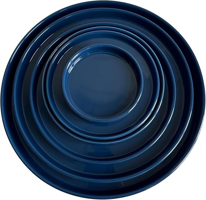 Ceramic Plant Saucer Plant Pot Tray 8 inch Blue, Planter Water Drip Trays for Plant Saucers Indoors, Thick Durable Sturdy Flower Pot Saucers for Glazing Pots Base, More Sizes 4-12 inch