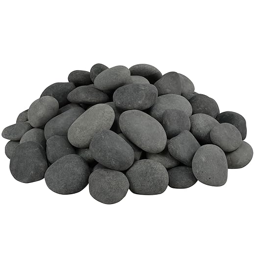 40lbs Large River Rocks for Landscaping, 2-3 Inch Big Black Pebbles, Hand-Picked Premium Stones for Garden Design, Fish Tank, Flower Pots, Pathways and Backyard