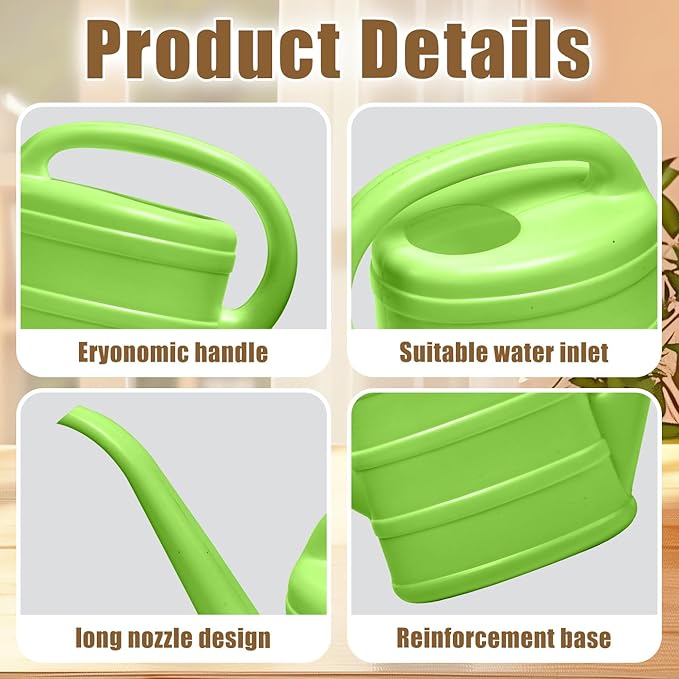 Watering Can - for Indoor Plant Garden - 1/3 Gallon - Green