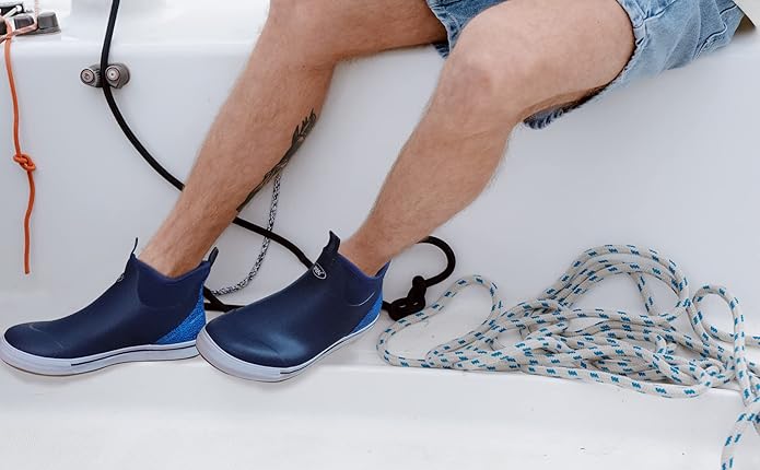 WTW Unisex Rain Boots for Men and Women Waterproof Rubber Fishing Deck Boots Neoprene Boots Slip on Ankle Garden Shoes