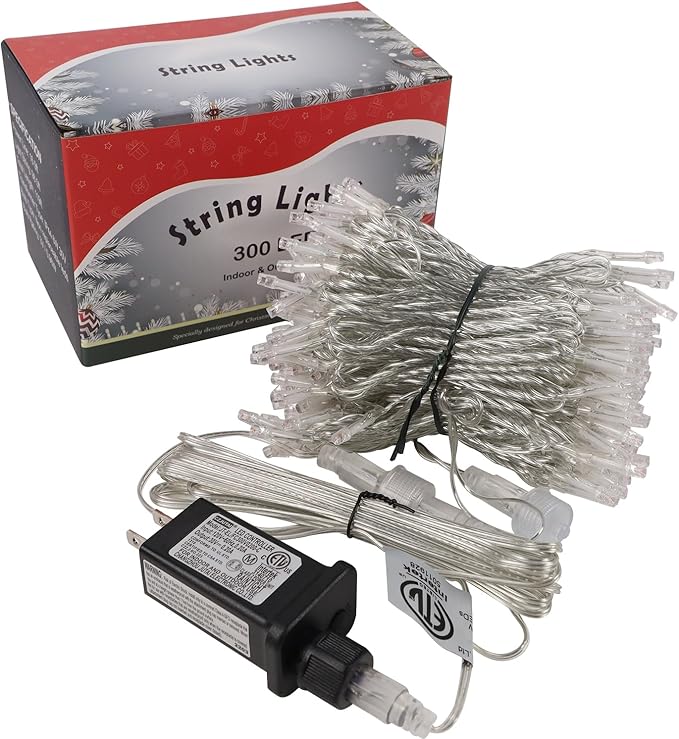 LJLNION 300 LED Christmas Lights, Extra Long 98.5FT Xmas String Lights Outdoor Indoor, 8 Lighting Modes, Plug in Waterproof Fairy Lights for Wedding Party Bedroom Decorations (Red & Green)