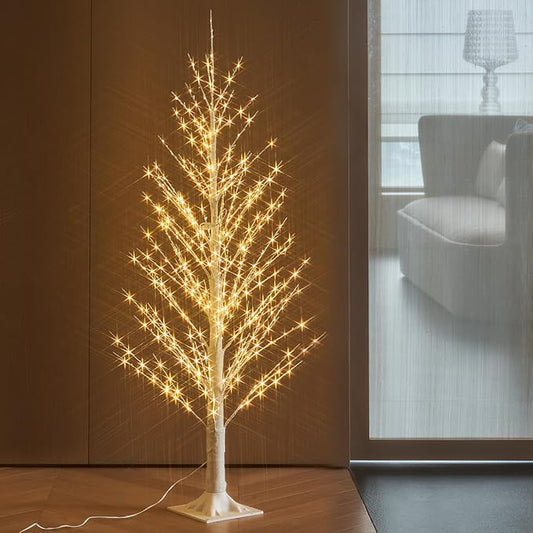 Fudios Lighted White Tree Willow 4FT 450 LED Fairy Lights, Christmas Artificial Tree Lights Plug in for Indoor Outdoor Holiday Decoration