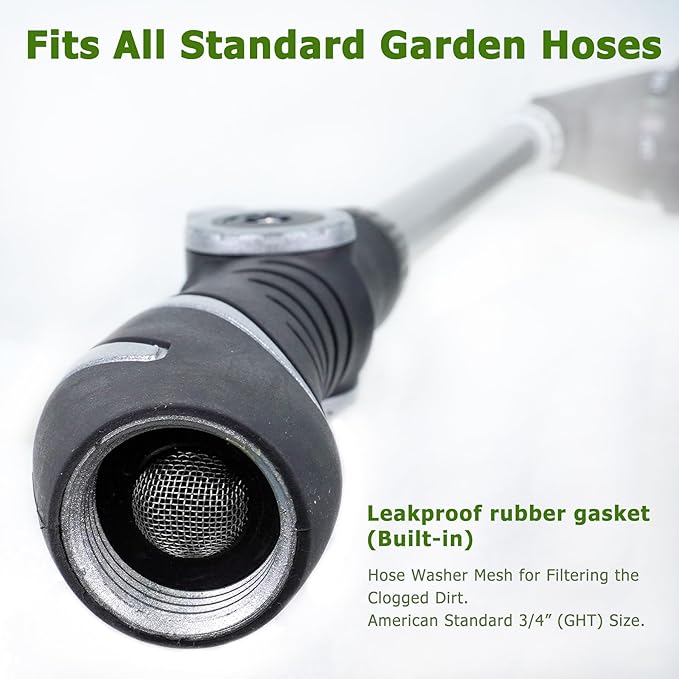 Heavy Duty Watering Wand, 22-Inch Long Metal Garden Hose Wand with Adjustable Rotating Head, Hose Nozzle Sprayer with Thumb Control, Perfect for Hanging Baskets,Shrubs and Plants