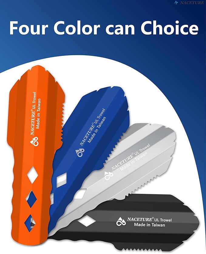 NACETURE Ultralight Backpacking Trowel Aluminum Shovel Small Potty Multitool with Longer Handle Design Essential for Hiking, Camping and Survival Bags(Black 1 Pack)