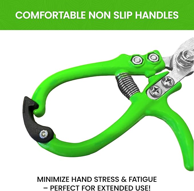 Garden Guru Ergonomic Garden Snips Clippers - Professional Hand Pruner Pruning Shear Scissors with Comfort Grip Handles for Gardening Trimming and Yard Work – High Carbon Steel, 1 Pack