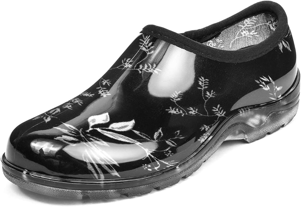 DKSUKO Waterproof Garden Shoe for Women Outdoor Slip-On Rain Boots Short Ankle Work Shoes and Garden Clogs with Comfort Insole