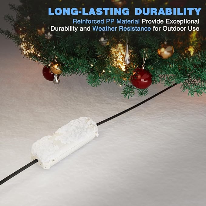 Flemoon [3 Pack] Outdoor Extension Cord Safety Cover with Waterproof Seal, Weatherproof Electrical Connection Box for Outdoor Outlet, Plug, Socket, Halloween, Christmas Holiday Decoration Light, White