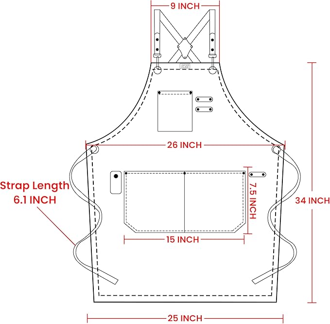 LEATHER VILLAGE Chef Aprons for Men Women with Large Pockets, Cotton Canvas Cross Back Adjustable Work Apron, Size M to XXL