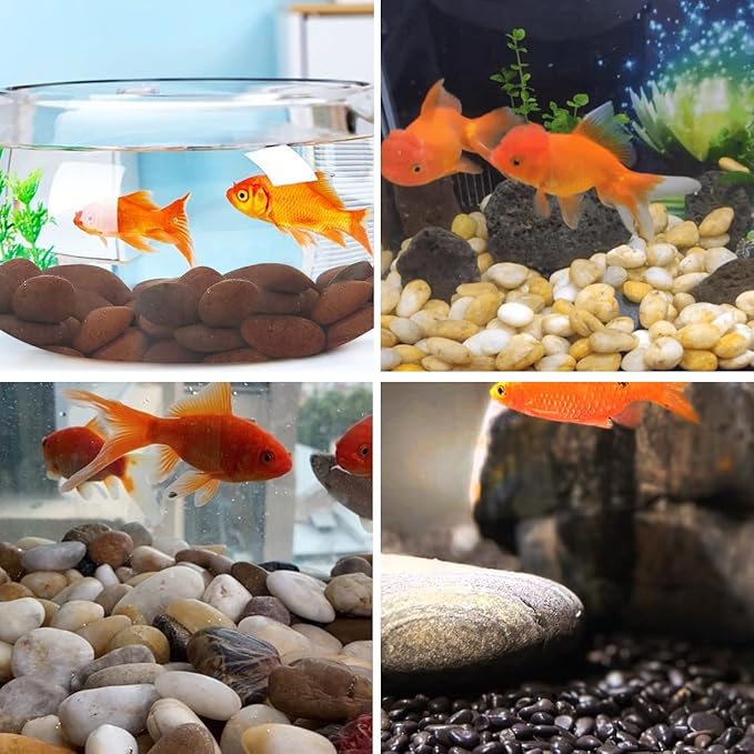 40lbs Red River Rocks for Landscaping, 1-2 Inch Natural Pebbles for Indoor Plants, High Polished Decorative Stones Garden Outdoor and Indoor DIY Vase Filler Fish Tank Aquariums