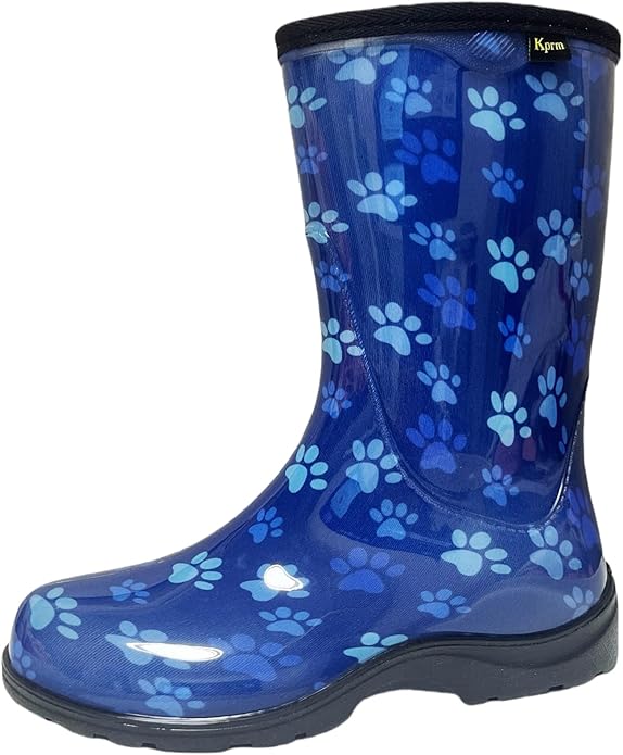 Women's Rain Boots Waterproof Mid Calf Rubber Garden Boots for Women Outdoor Mud Work with Comfort Insole