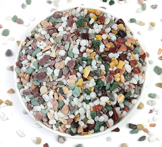 2LB Succulent and Cactus Gravel Pebbles, 1/5 Inch Natural Decorative Polished Stones, River Rocks for Vases Gardening Indoor and Outdoor Decorative Rocks, Colorful
